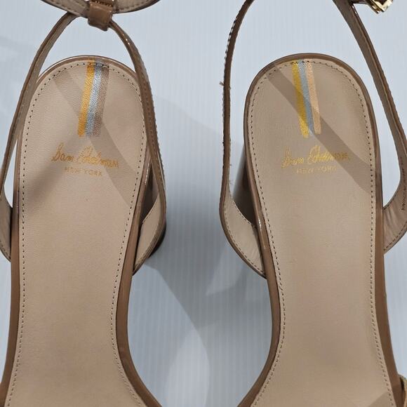 NEW Sam Edelman Kia Block Heel Strappy Sandal Rosa Blush Patent Size 10.5 - Picture 7 of 12